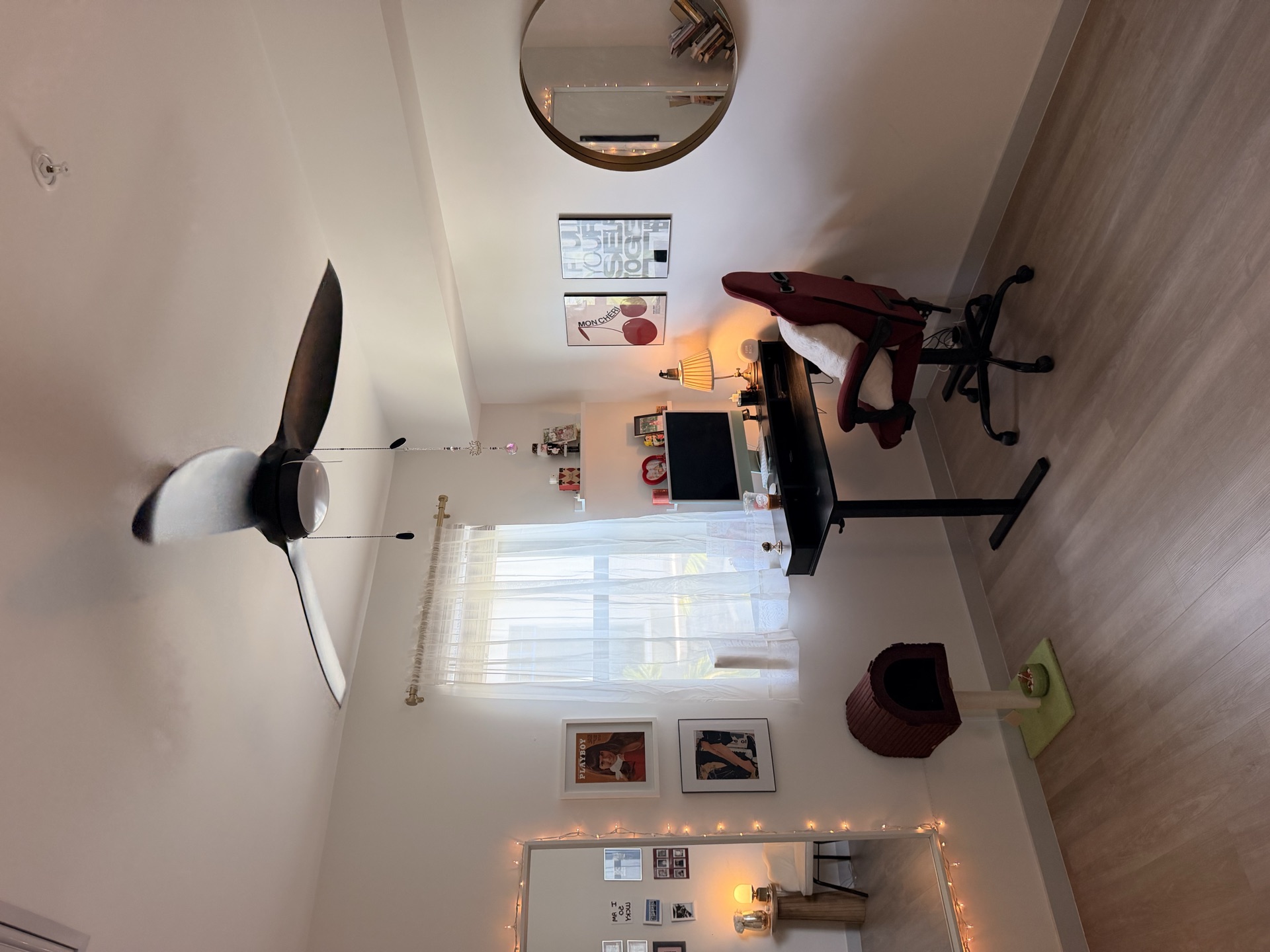 Home office desk by the window