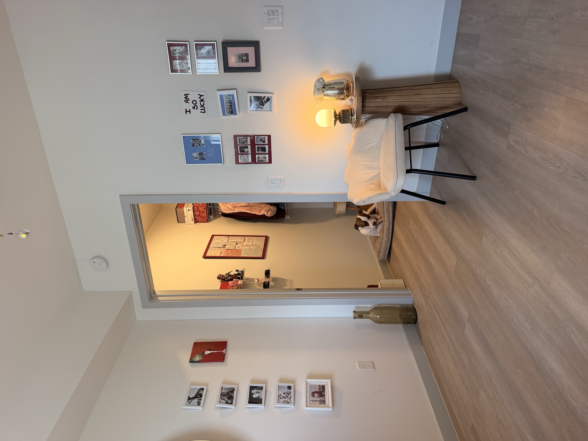 Office sitting corner with Ellie nearby
